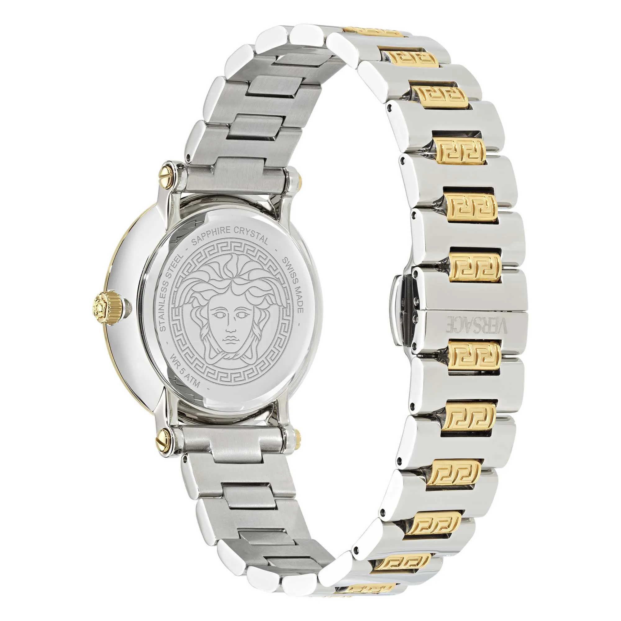 Versace Ladies Greca Sphere Silver White Sunray Watch VE9C00524