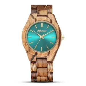 Wooden Quartz Watch With Steel Buckle